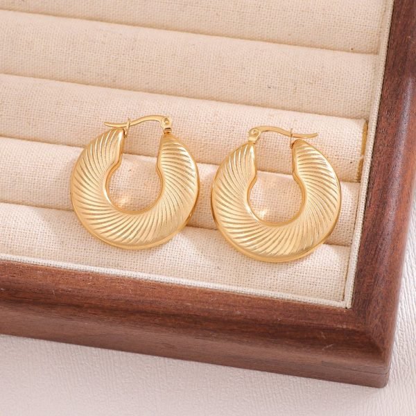 MFHE-04-Strips Hoop Earrings - Image 2