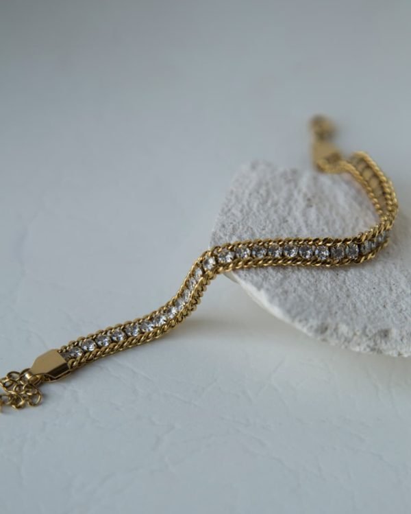 MFHB-02-Woven Zircon Chain Bracelet - Image 2