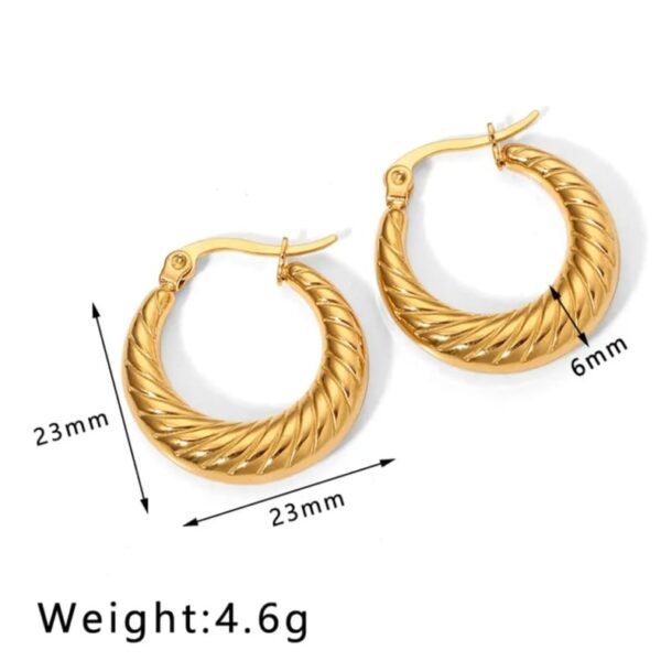 MFHE-12B-Textured Hoop Earrings - Image 3