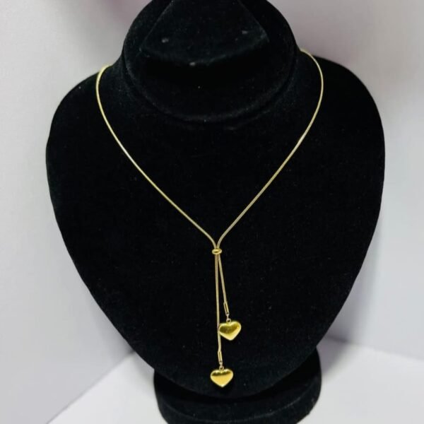 MFH-NP-01-Gold Chain Necklace with Heart Pendants - Image 2