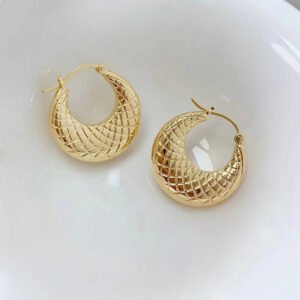 MFHE-12-Textured Hoop Earrings