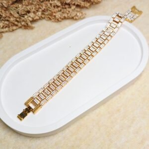 MHFB-10-Zircon Gold Plated Bracelet
