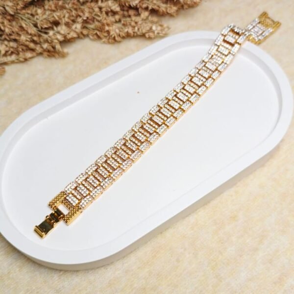 MHFB-10-Zircon Gold Plated Bracelet